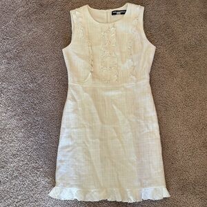 Karl Lagerfeld Cream Ruffle Mini Dress
